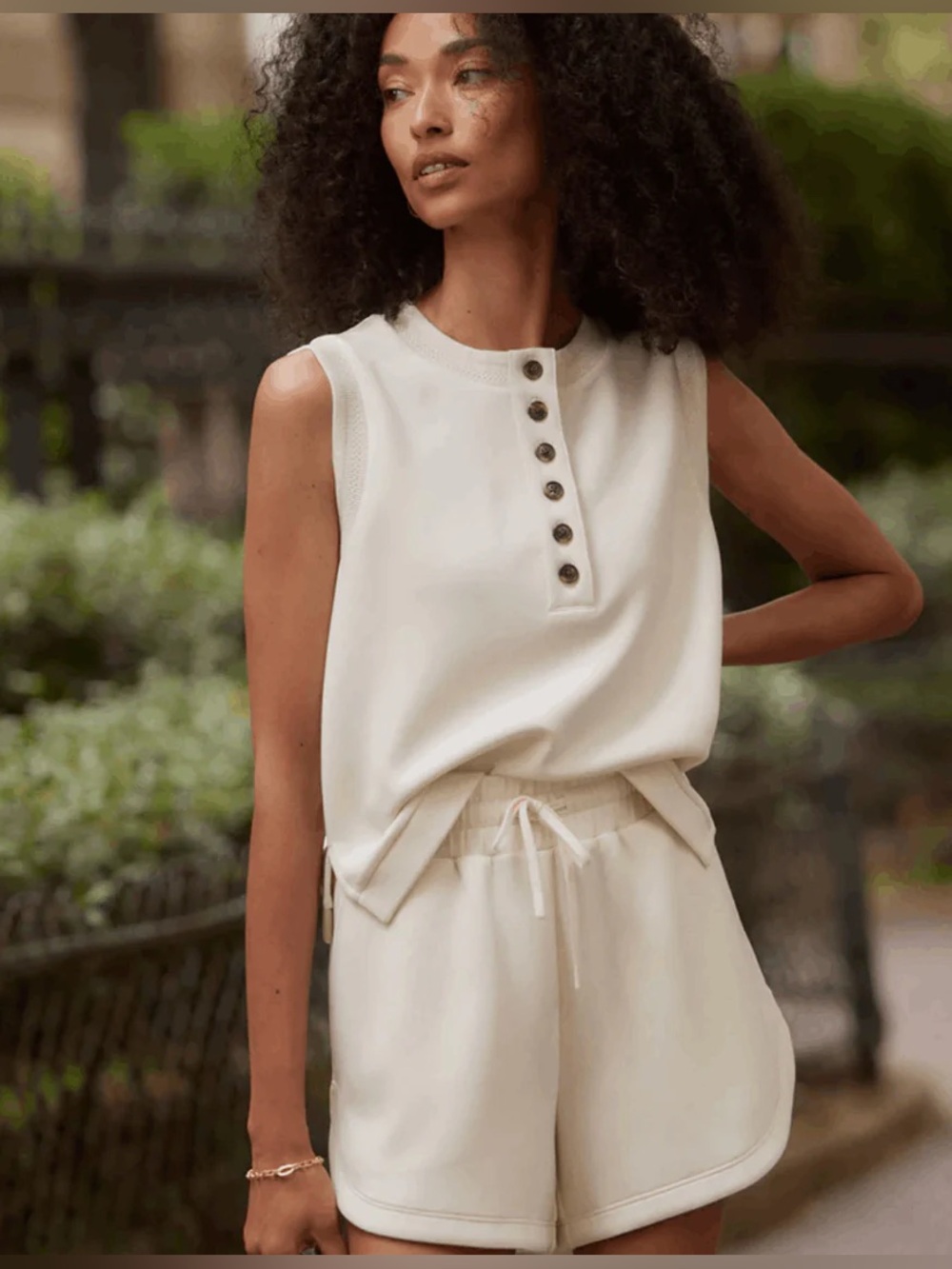 NWT VARLEY Marla Button Placket Tank